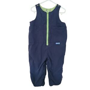 VTG Please Mum Reversible Retro Jumpsuit Toddler 2T Snap Button Snow Bibs Winter